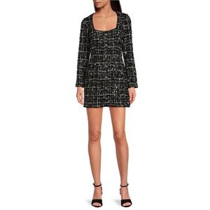 Gianni Bini Black and White Tweed Dress